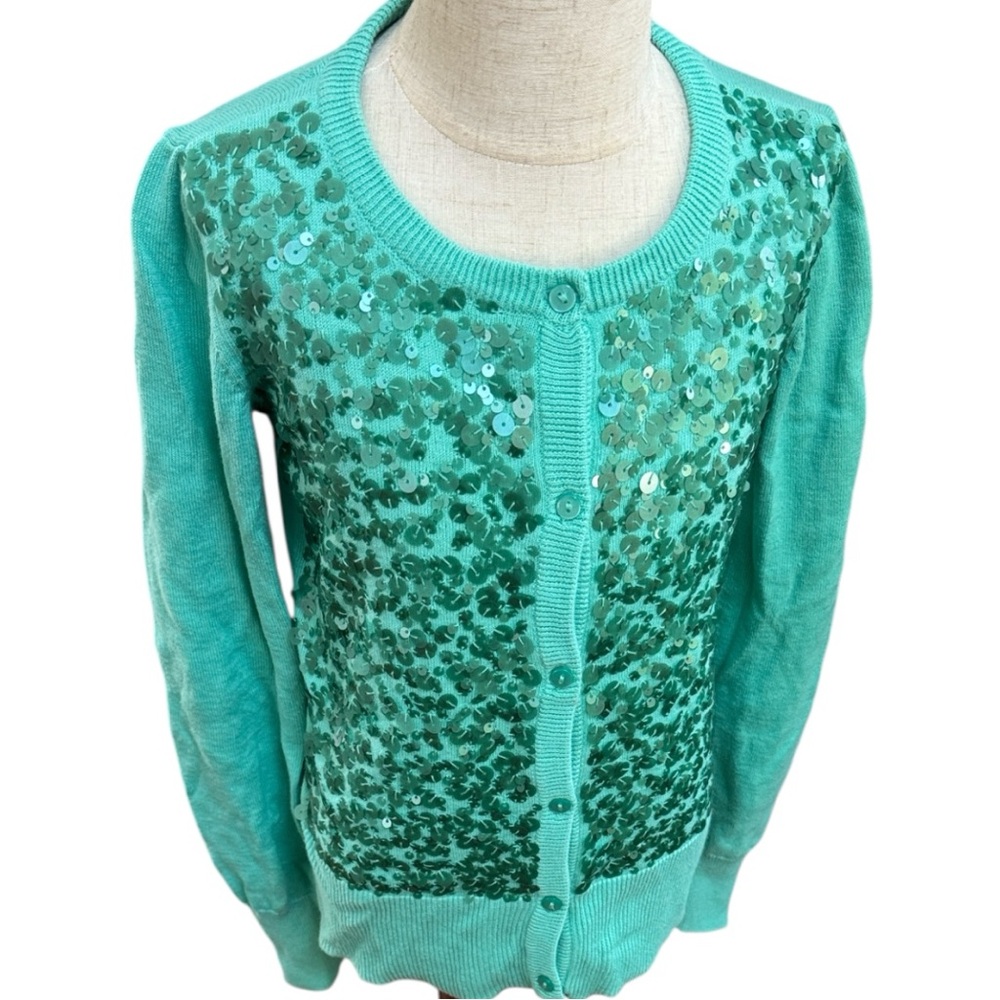 GAP Girls Teal Sequin Cardigan: Fancy Shimmer Gorgeous!